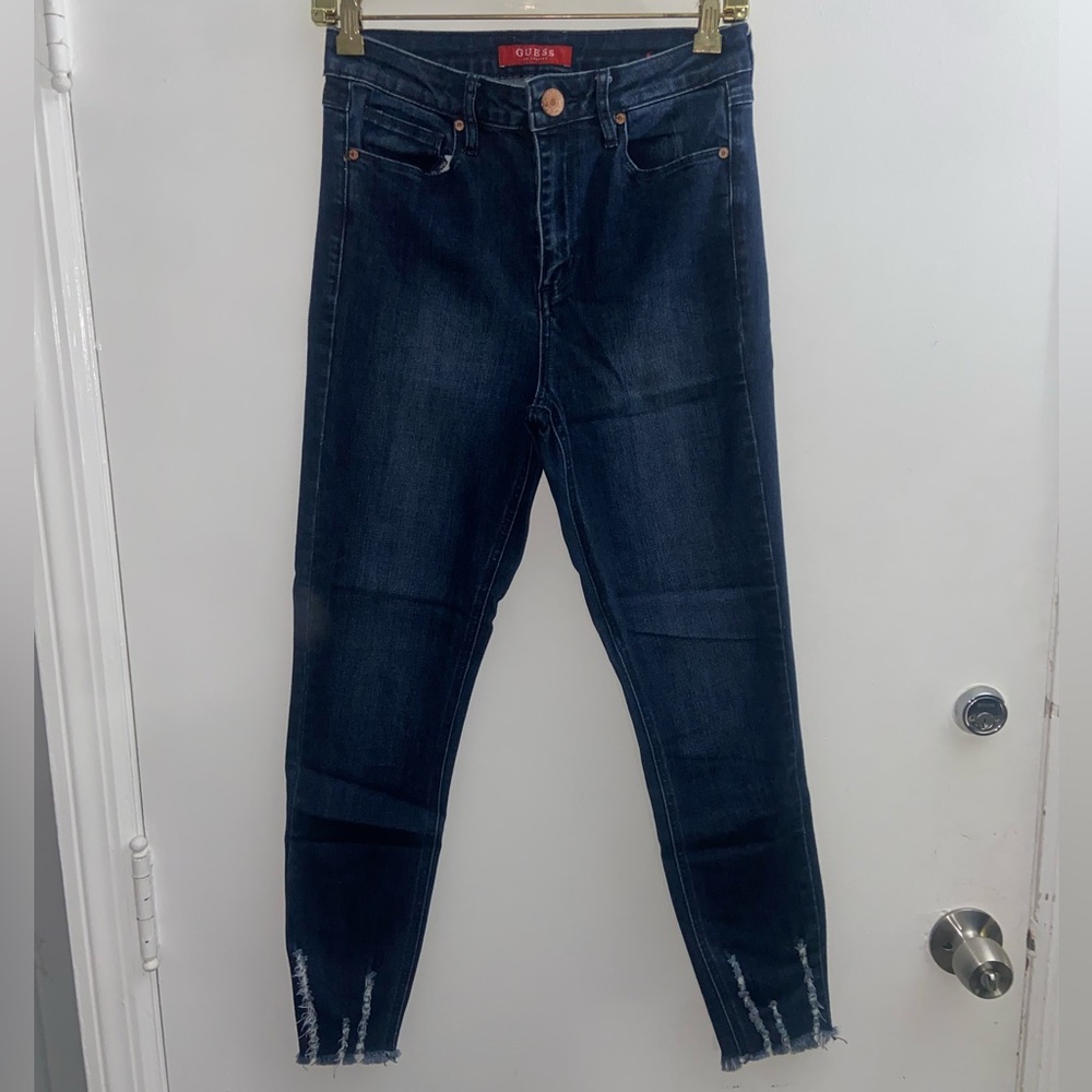 Dark blue high waisted jeans